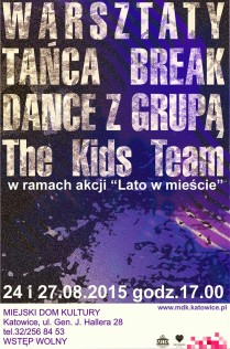Warsztaty break dance 2015 - plakat - Kopia